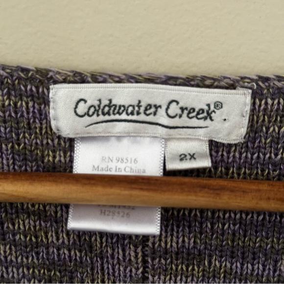 Coldwater Creek Cotton Blend 3/4 Sleeve V-Neck Lightweight Sweater Size 2X - Picture 3 of 5